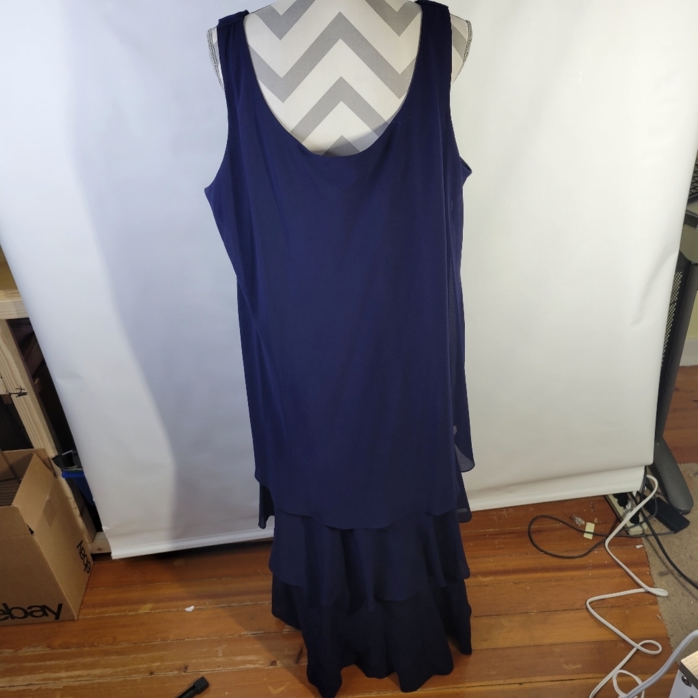 Vntg Cattiva New York 2 Piece Dress USA Made Tiered Tank Sheer Jacket No Size - Picture 11 of 13